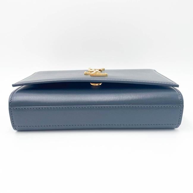 Saint Laurent Monogram Kate Belt In Grey Leather Messenger Bag