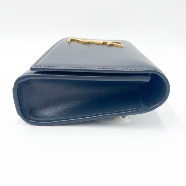 Saint Laurent Monogram Kate Belt In Grey Leather Messenger Bag