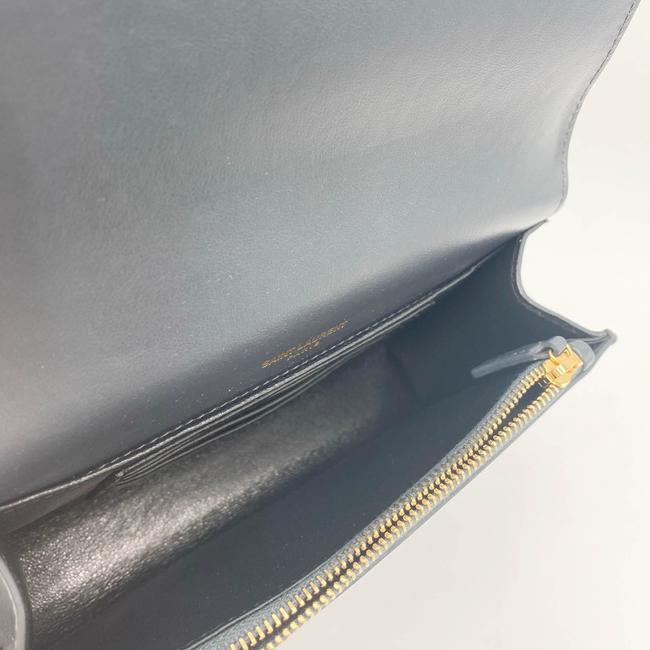 Saint Laurent Monogram Kate Belt In Grey Leather Messenger Bag