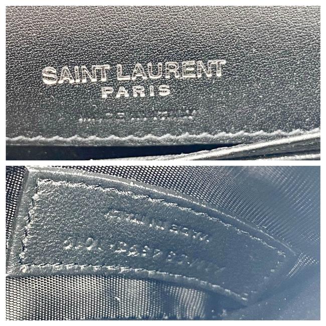 Saint Laurent Monogram Kate Belt Metallic Calfskin Silver Leather Messenger Bag
