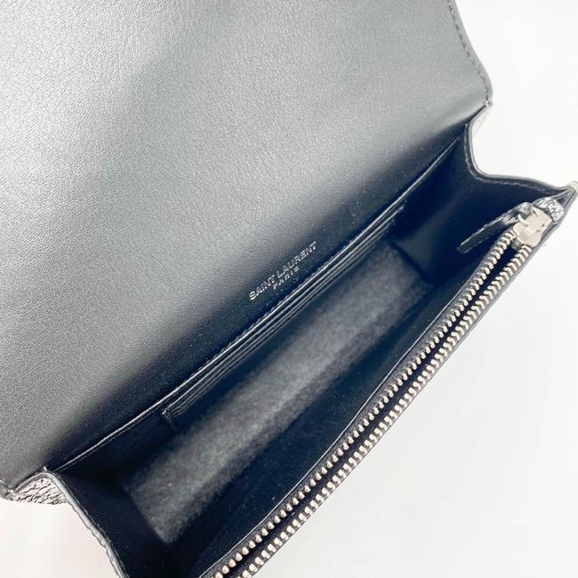 Saint Laurent Monogram Kate Belt Metallic Calfskin Silver Leather Messenger Bag