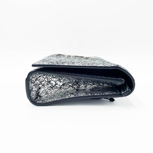 Saint Laurent Monogram Kate Belt Metallic Calfskin Silver Leather Messenger Bag