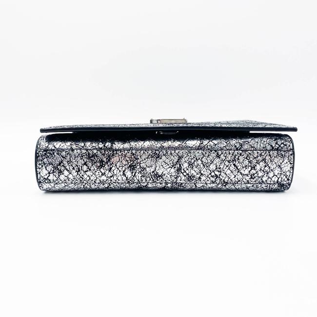 Saint Laurent Monogram Kate Belt Metallic Calfskin Silver Leather Messenger Bag