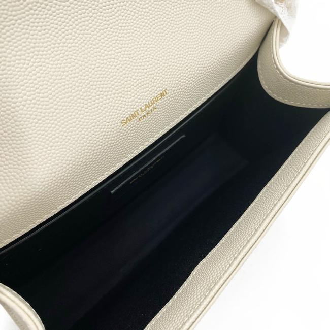 Saint Laurent Monogram Kate Chain Small Monogram Crema Soft White Leather Cross Body Bag
