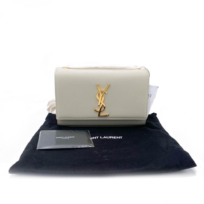 Saint Laurent Monogram Kate Chain Small Monogram Crema Soft White Leather Cross Body Bag