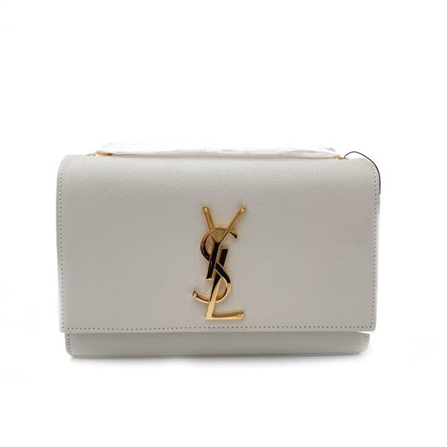 Saint Laurent Monogram Kate Chain Small Monogram Crema Soft White Leather Cross Body Bag