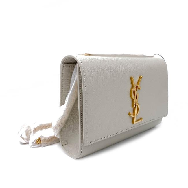 Saint Laurent Monogram Kate Chain Small Monogram Crema Soft White Leather Cross Body Bag