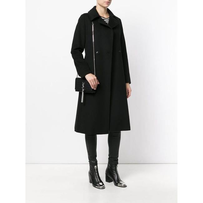 Saint Laurent Monogram Kate Chain Wallet Croc Embossed Monogram Tassel Black Calfskin Leather Shoulder Bag