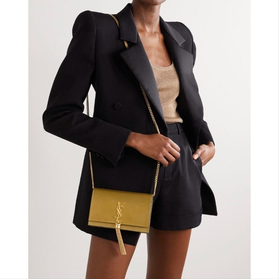 Saint Laurent Monogram Kate Chain Wallet Crossbody Monogram Tassel Gold Leather Shoulder Bag