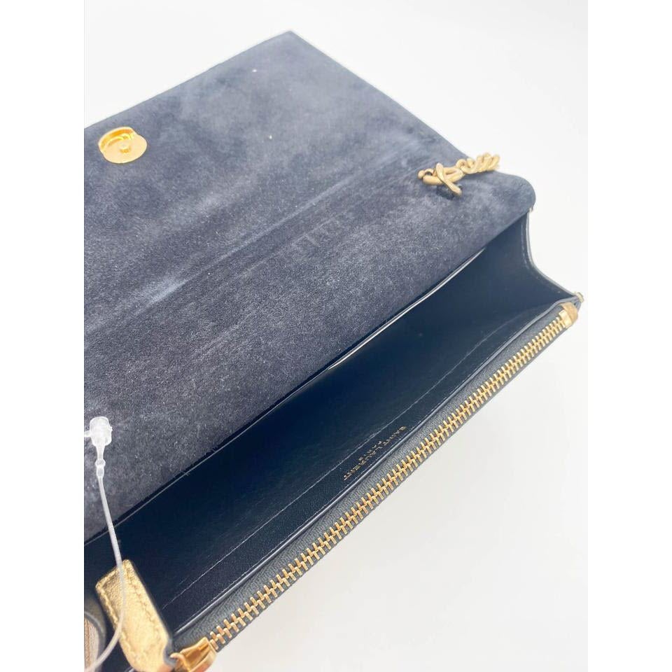 Saint Laurent Monogram Kate Chain Wallet Crossbody Monogram Tassel Gold Leather Shoulder Bag