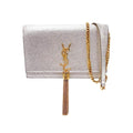 Saint Laurent Monogram Kate Chain Wallet Metallic Calfskin Monogram Tassel Gold Cross Body Bag