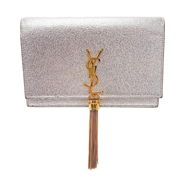 Saint Laurent Monogram Kate Chain Wallet Metallic Calfskin Monogram Tassel Gold Cross Body Bag