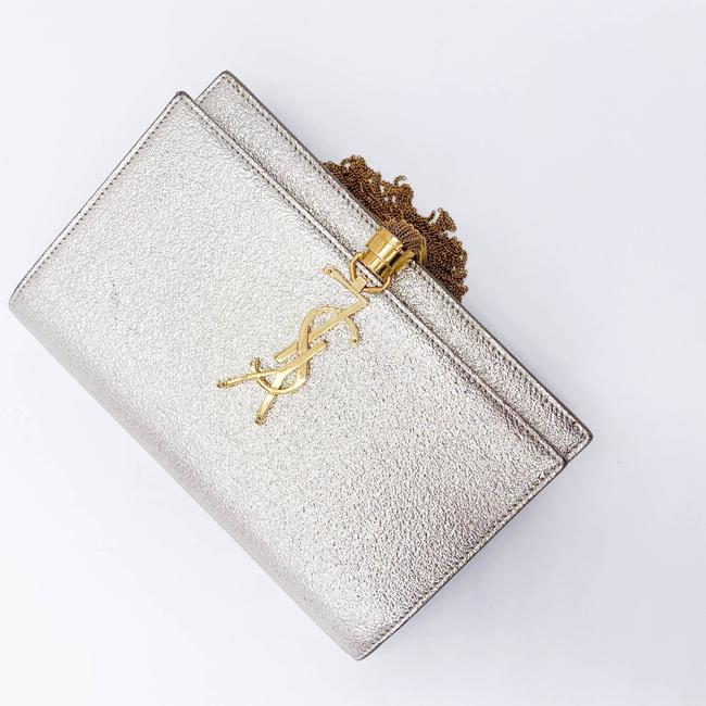 Saint Laurent Monogram Kate Chain Wallet Metallic Calfskin Monogram Tassel Gold Cross Body Bag