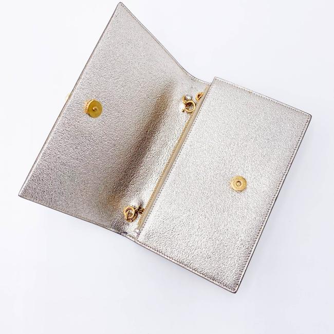 Saint Laurent Monogram Kate Chain Wallet Metallic Calfskin Monogram Tassel Gold Cross Body Bag