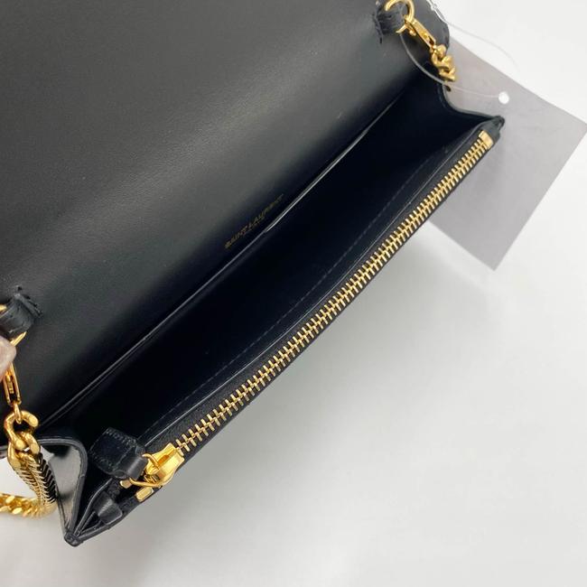 Saint Laurent Monogram Kate Chain Wallet Smooth Calfskin Classic Tassel Black Leather Cross Body Bag