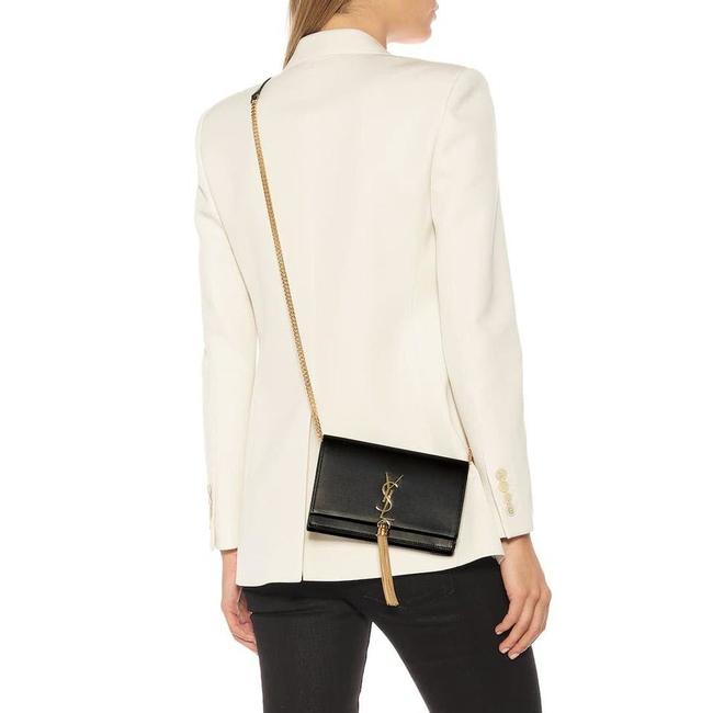 Saint Laurent Monogram Kate Chain Wallet Woc Calfskin Classic Tassel Black Leather Shoulder Bag