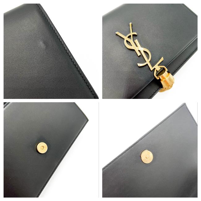 Saint Laurent Monogram Kate Chain Wallet Woc Calfskin Classic Tassel Black Leather Shoulder Bag