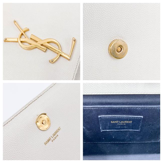 Saint Laurent Monogram Kate Crossbody Medium Chain Detail White Leather Shoulder Bag