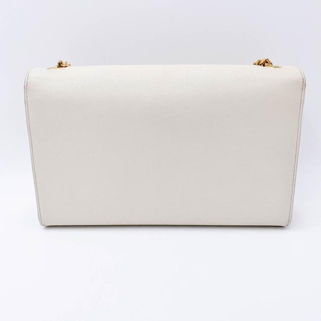 Saint Laurent Monogram Kate Crossbody Medium Chain Detail White Leather Shoulder Bag