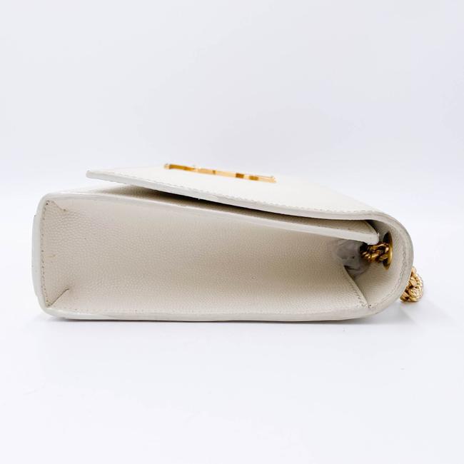 Saint Laurent Monogram Kate Crossbody Medium Chain Detail White Leather Shoulder Bag