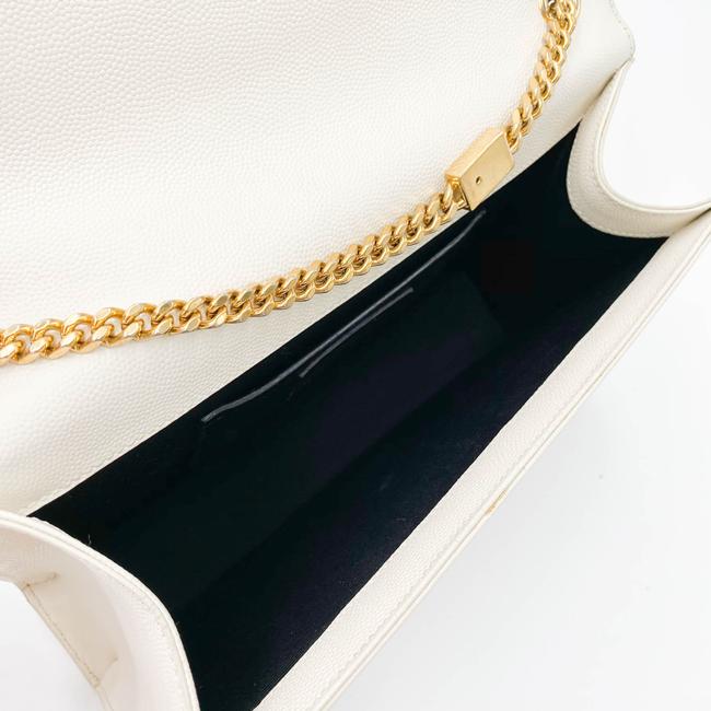 Saint Laurent Monogram Kate Crossbody Medium Chain Detail White Leather Shoulder Bag