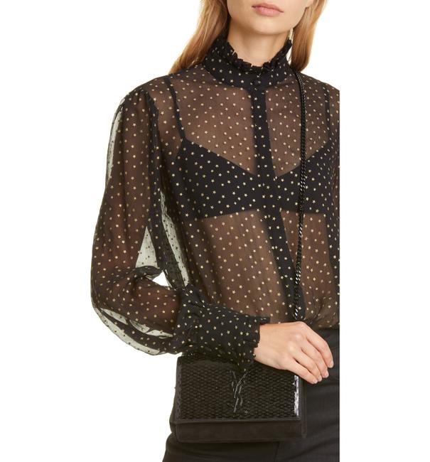 Saint Laurent Monogram Kate Crossbody Paillette Embellished Black Suede Leather Shoulder Bag