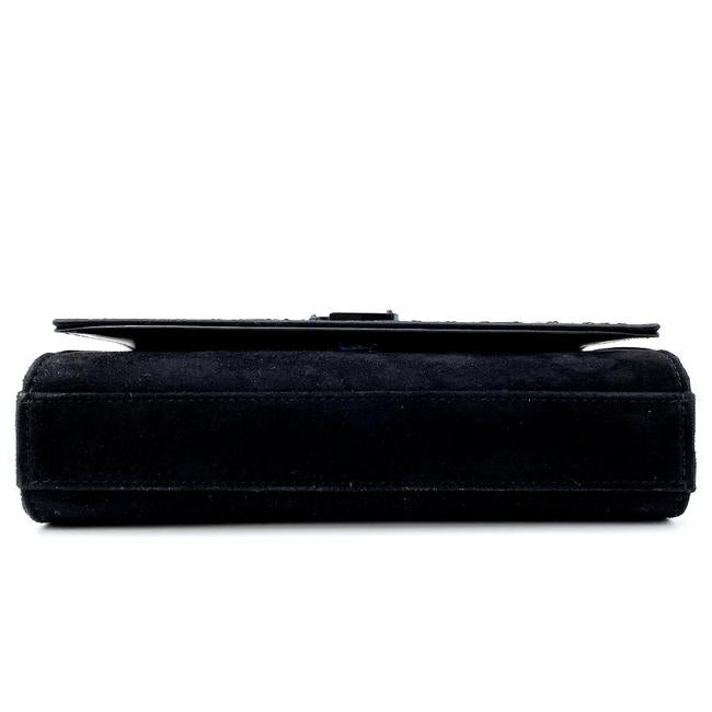 Saint Laurent Monogram Kate Crossbody Paillette Embellished Black Suede Leather Shoulder Bag