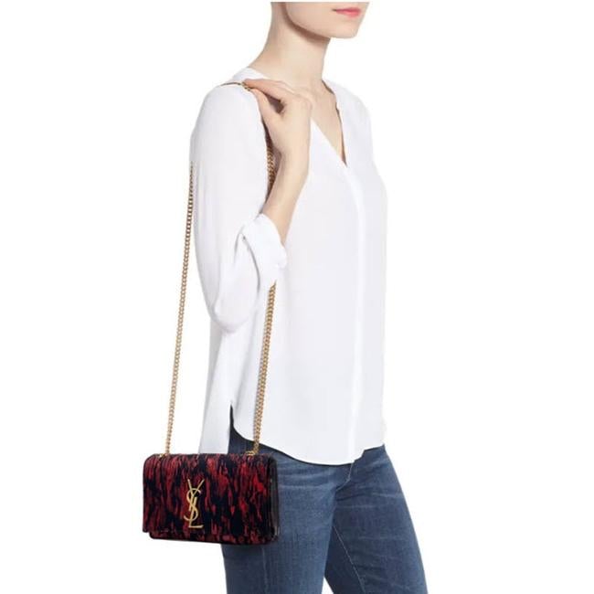 Saint Laurent Monogram Kate Crossbody Small Metallic Black Leather Shoulder Bag