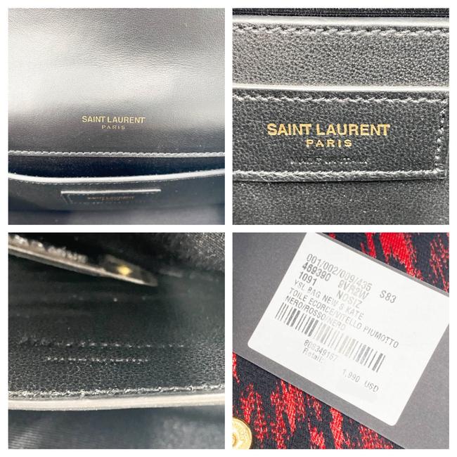 Saint Laurent Monogram Kate Crossbody Small Metallic Black Leather Shoulder Bag