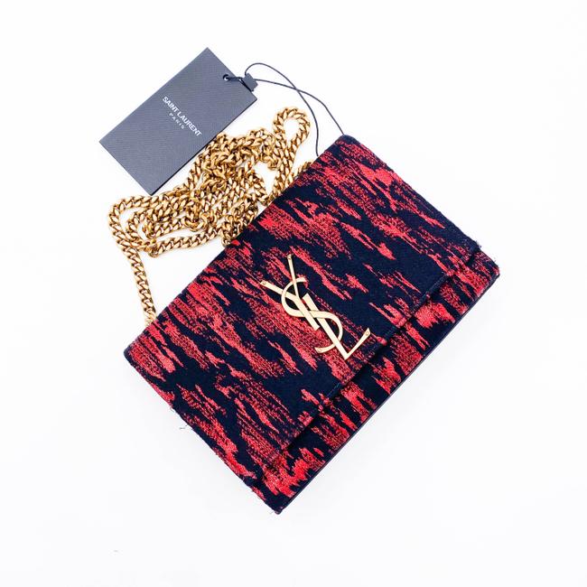 Saint Laurent Monogram Kate Crossbody Small Metallic Black Leather Shoulder Bag