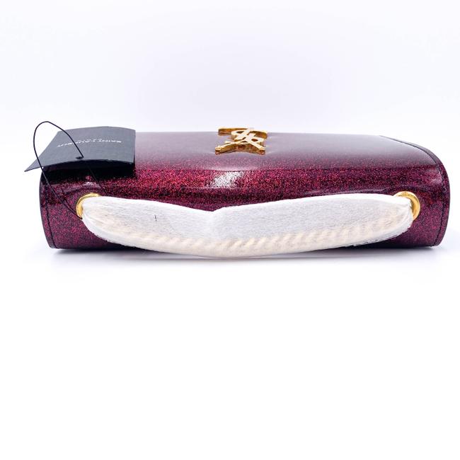 Saint Laurent Monogram Kate Crossbody Small Metallic Glitter Red Leather Shoulder Bag
