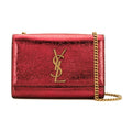 Saint Laurent Monogram Kate Crossbody Small Metallic Red Leather Shoulder Bag