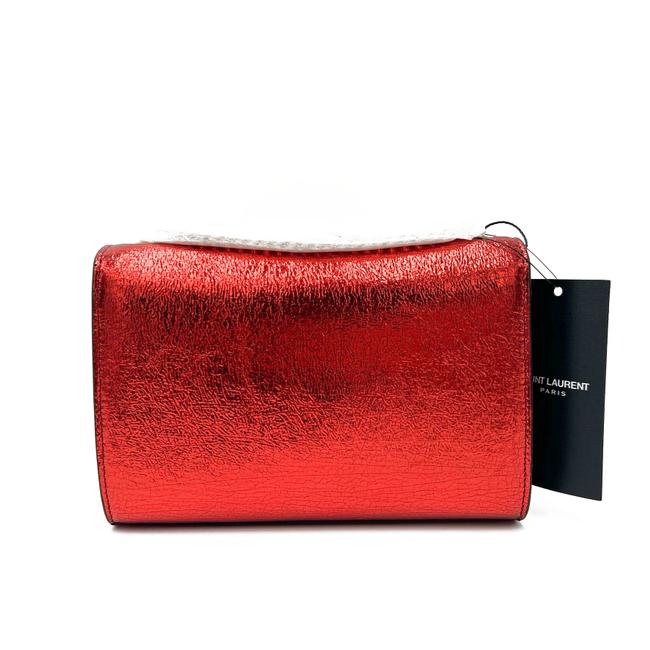Saint Laurent Monogram Kate Crossbody Small Metallic Red Leather Shoulder Bag