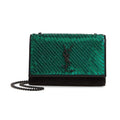 Saint Laurent Monogram Kate Crossbody Small Sequin Black Suede Leather Shoulder Bag