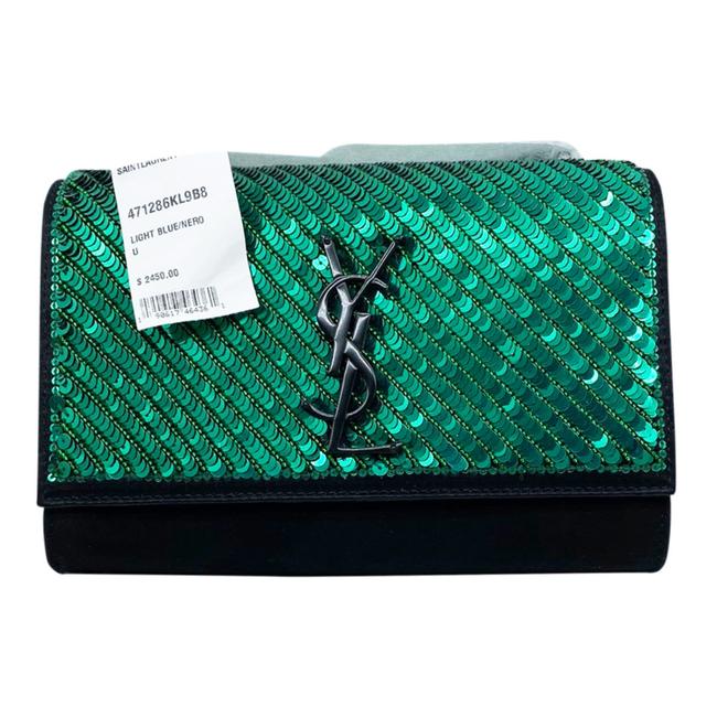 Saint Laurent Monogram Kate Crossbody Small Sequin Black Suede Leather Shoulder Bag