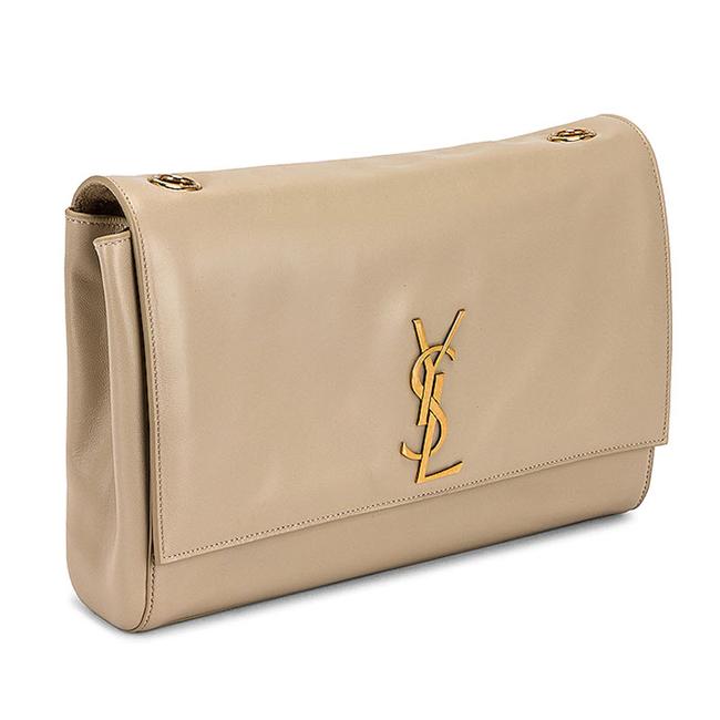Saint Laurent Monogram Kate Crossbody Soft Medium Reversible Ysl Monogram Beige Leather Shoulder Bag