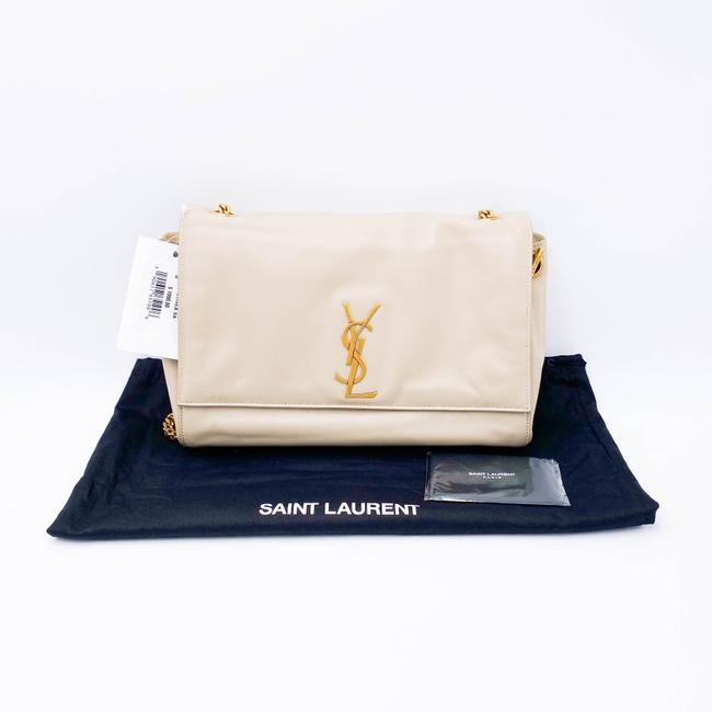 Saint Laurent Monogram Kate Crossbody Soft Medium Reversible Ysl Monogram Beige Leather Shoulder Bag