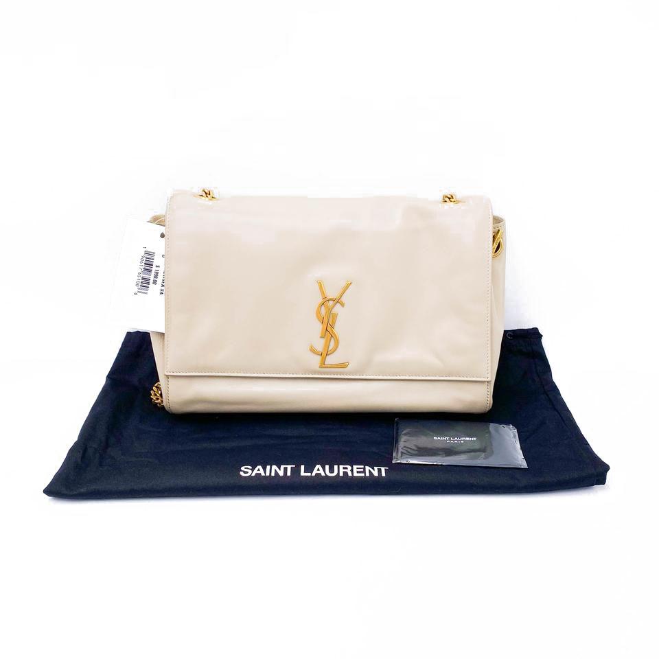 Saint Laurent Monogram Kate Crossbody Soft Medium Reversible Ysl Monogram Beige Leather Shoulder Bag