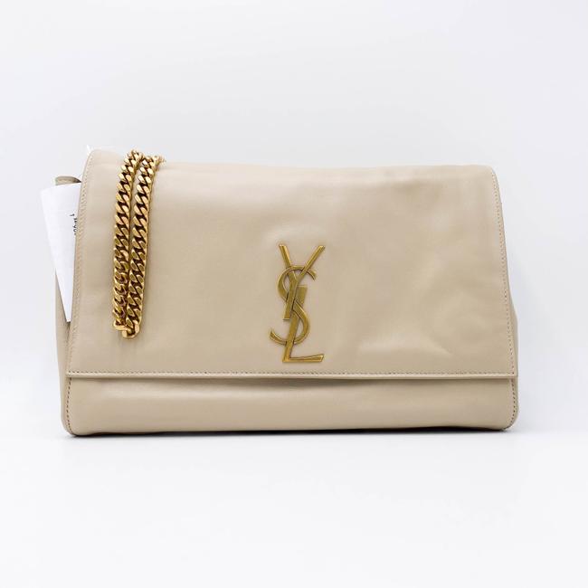 Saint Laurent Monogram Kate Crossbody Soft Medium Reversible Ysl Monogram Beige Leather Shoulder Bag