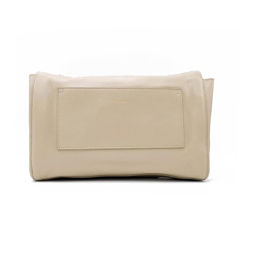 Saint Laurent Monogram Kate Crossbody Soft Medium Reversible Ysl Monogram Beige Leather Shoulder Bag