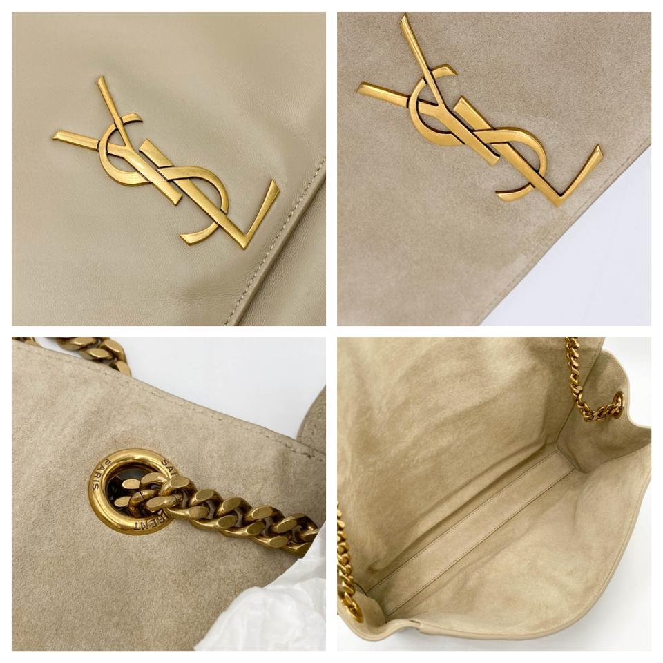 Saint Laurent Monogram Kate Crossbody Soft Medium Reversible Ysl Monogram Beige Leather Shoulder Bag