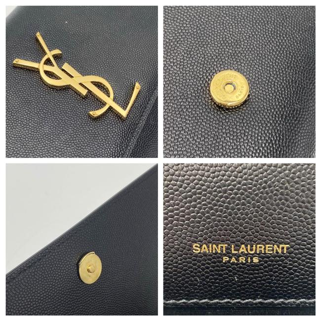 Saint Laurent Monogram Kate Ghw Grain De Poudre Small Satchel Black Leather Shoulder Bag