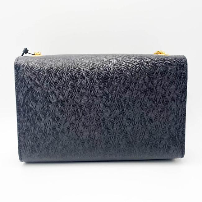 Saint Laurent Monogram Kate Ghw Grain De Poudre Small Satchel Black Leather Shoulder Bag