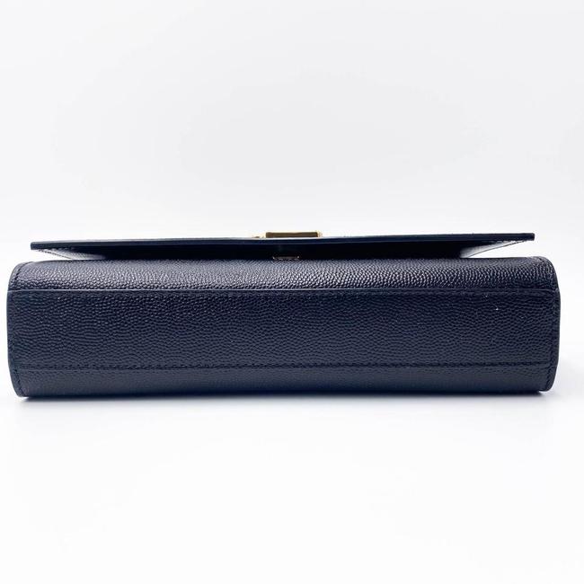 Saint Laurent Monogram Kate Ghw Grain De Poudre Small Satchel Black Leather Shoulder Bag