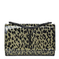 Saint Laurent Monogram Kate Glitter Leopard Small Classic Woc Gold Black Patent Leather Shoulder Bag
