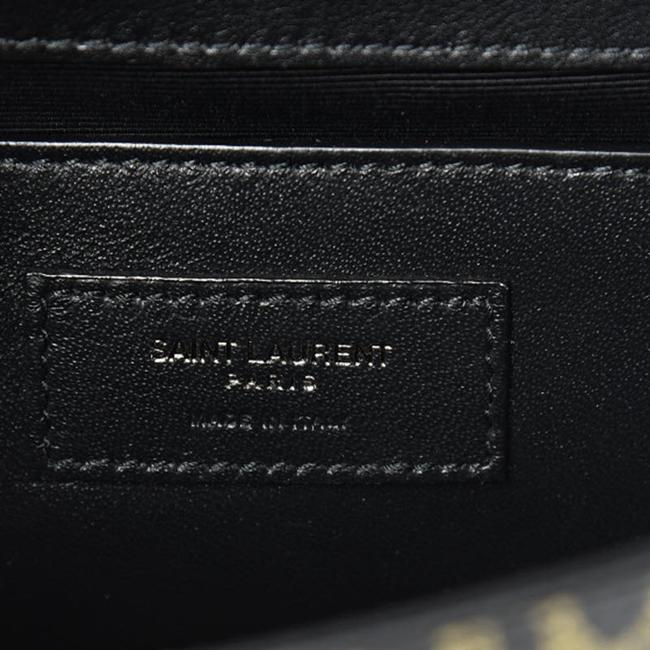 Saint Laurent Monogram Kate Glitter Leopard Small Classic Woc Gold Black Patent Leather Shoulder Bag