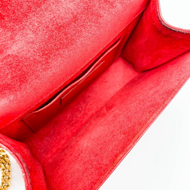 Saint Laurent Monogram Kate Grain De Poudre Small Satchel Red Leather Shoulder Bag