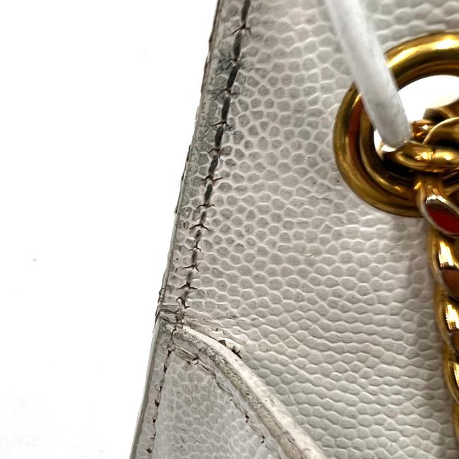 Saint Laurent Monogram Kate Grain De Poudre Small White Leather Satchel