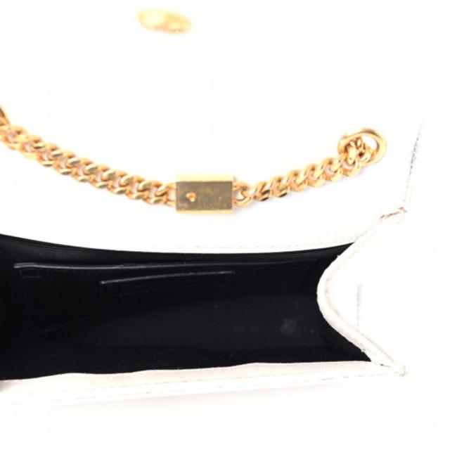 Saint Laurent Monogram Kate Grain De Poudre Small White Leather Satchel