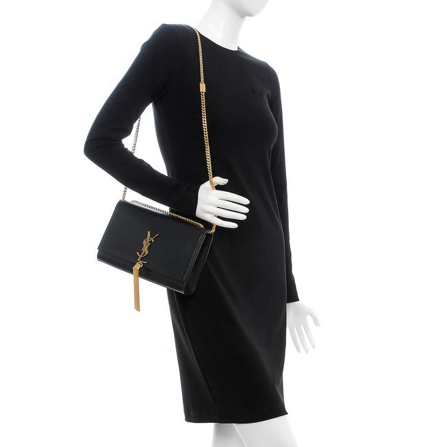 Saint Laurent Monogram Kate Medium Chain Tassel Black Leather Shoulder Bag